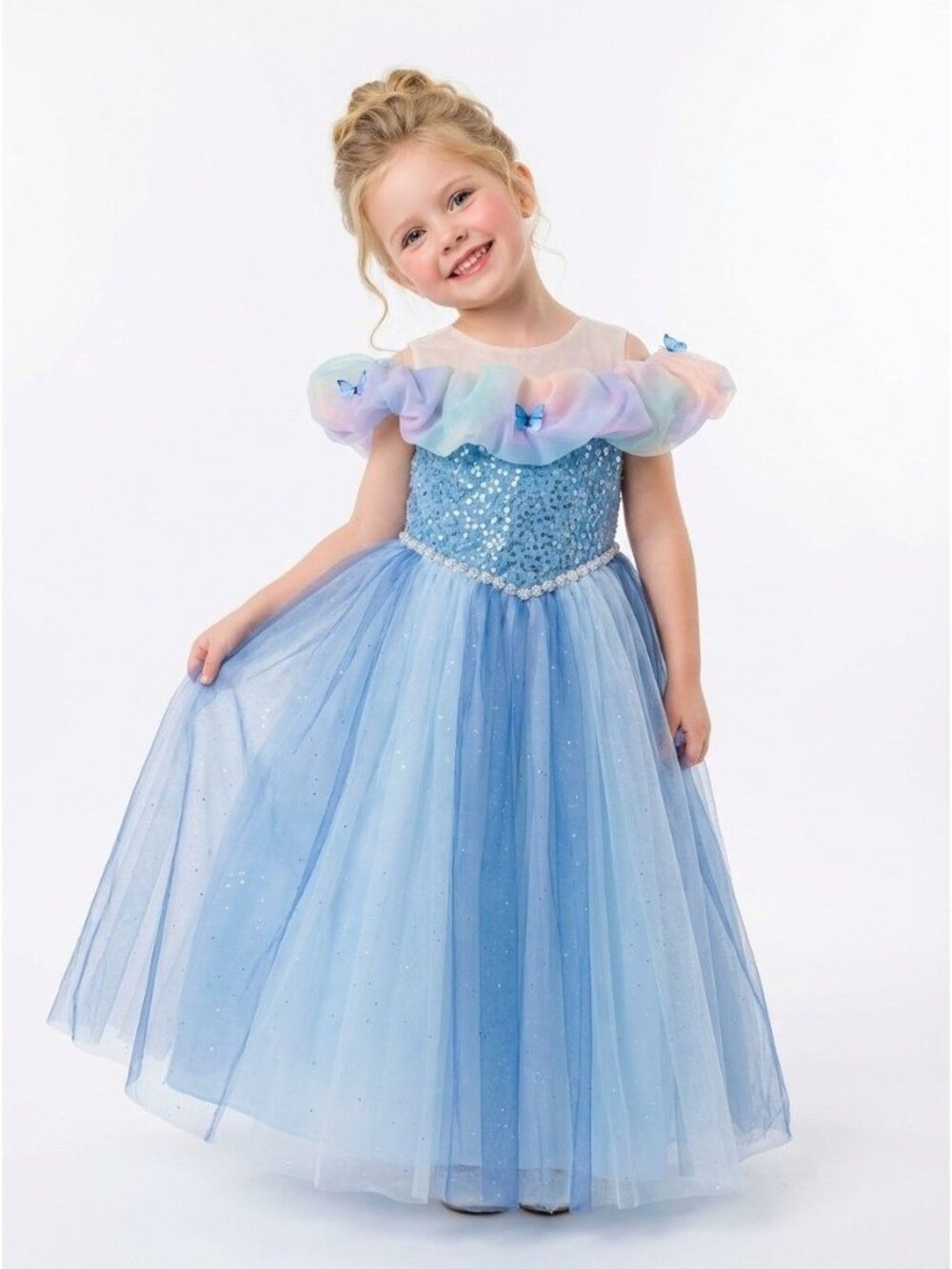 Girls Cinderella Inspired Princess Dress Costume (Size 5)
